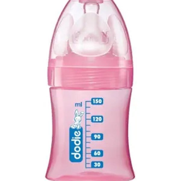 Dodie – Biberon Initiation+ Tétine débit 1 Rose – 150 ml