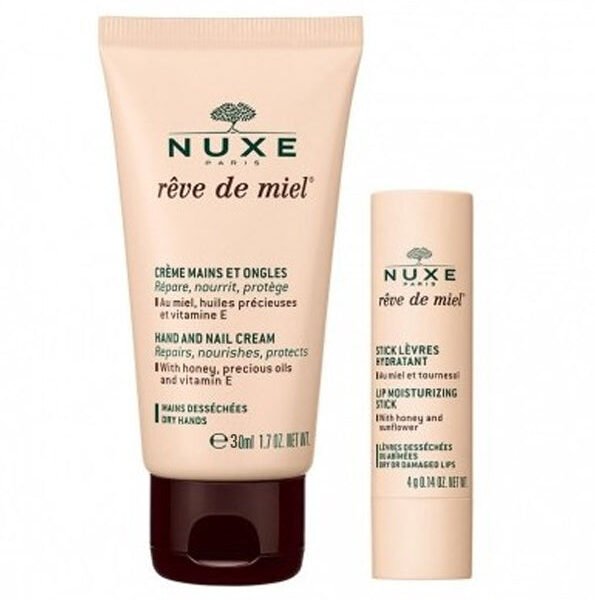 NUXE REVE DE MIEL offre Crème Mains et Ongles 30 ml+ Stick Lèvres Hydratant 4 g