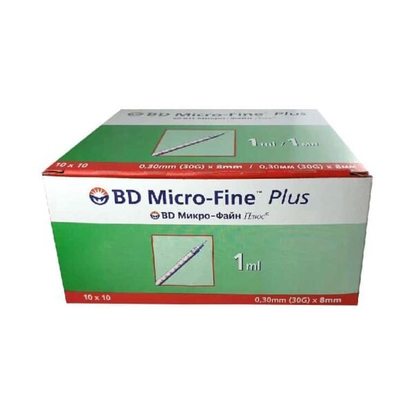 Seringue à insuline 1,0 ml/aiguille 31 G/6 mm Bte/100